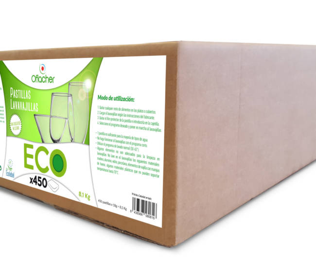Pastillas de lavavajillas Eco Oflacher (Caja 450 pastillas de 18 gr)