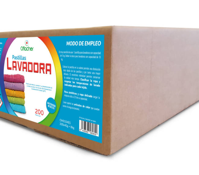 Pastillas de Lavadora Oflacher (Caja 200 pastillas de 40 gr)
