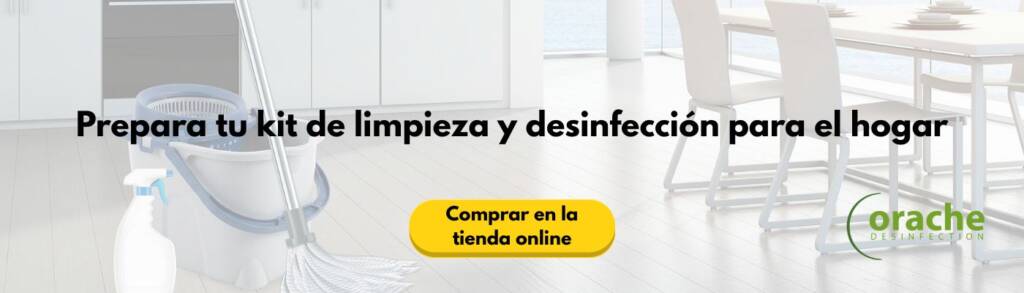 Banner sobre cómo preparar un kit de limpieza y desinfección para un hogar con niños y mascotas