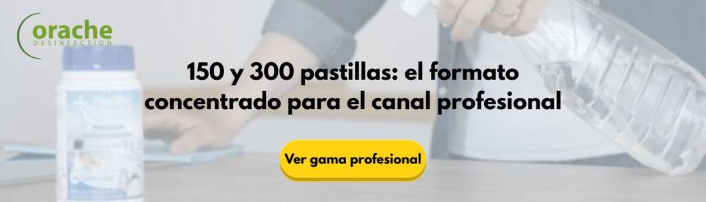 Ver la gama profesional de pastillas desinfectantes CleanPill en formatos de 150 y 300 pastillas