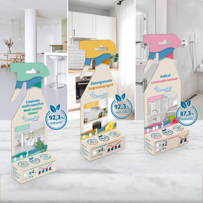 Pastillas limpiadoras Cleanpill Refill para preparar un kit de limpieza y desinfección del hogar