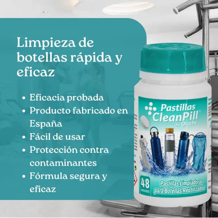 Pastillas para limpiar botellas reutilizables de forma sostenible con CleanPill