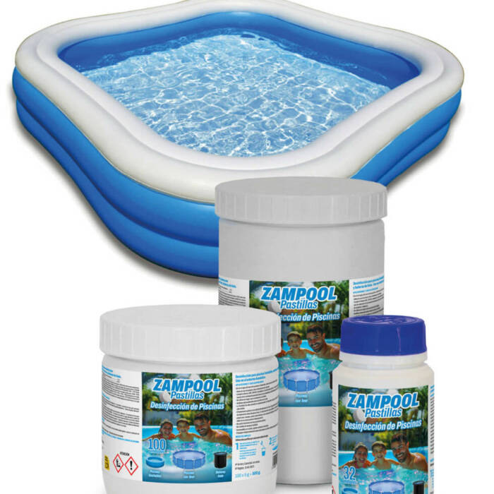 Productos para desinfectar el agua de una piscina hinchable